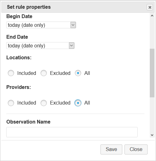 Screenshot of Location and Provider Fields for Structured Patient Add